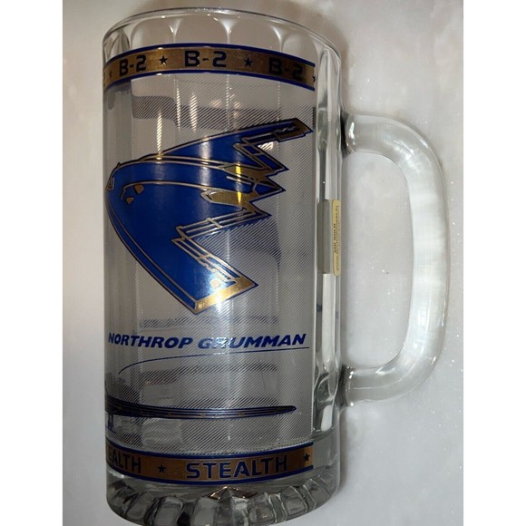 Northrop Grumman Aviation B-2 Stealth Bomber BEER MUG military 22k Gold USA Ofcl - Picture 7 of 12